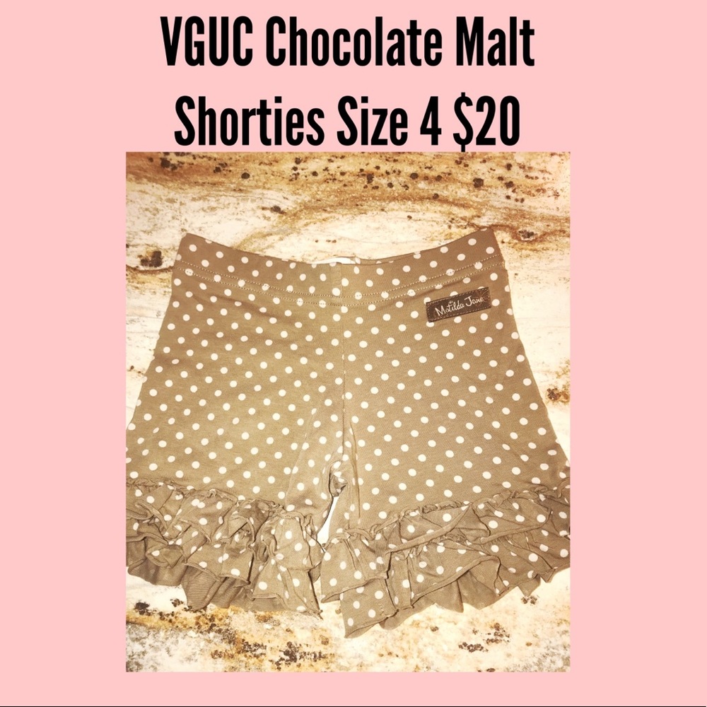 Matilda Jane Chocolate Malt Shorties Size 4